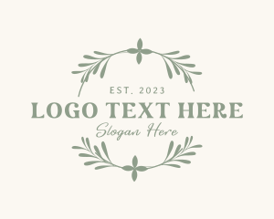 Foliage Wreath Emblem logo