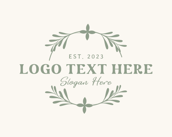 Foliage Wreath Emblem logo