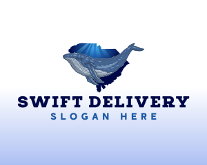 South Carolina Map Blue Whale Logo