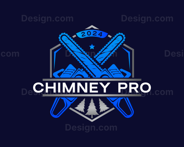 Chainsaw Carpentry Woodworking Logo