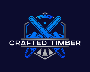 Chainsaw Carpentry Woodworking logo design