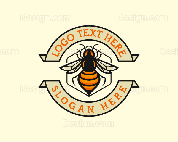 Honeycomb Bee Insect Logo