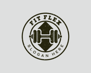 Dumbbell Weightlifting Workout logo design