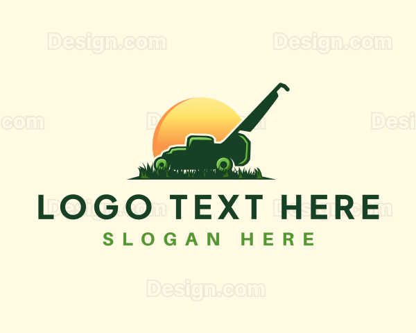 Grass Lawn Mower Logo