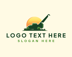 Grass Lawn Mower Logo