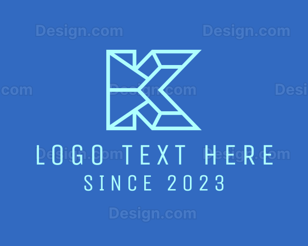 Modern Geometric Letter K Logo