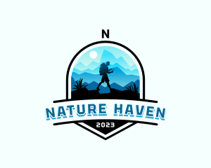 Mountain Peak Hiking logo design