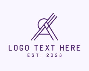 Outline Purple Letter A  logo