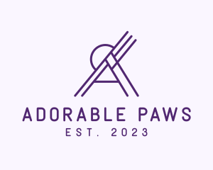 Outline Purple Letter A  logo design