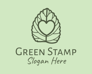 Green Oregano Heart logo design