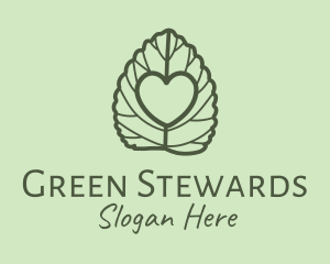 Green Oregano Heart logo design