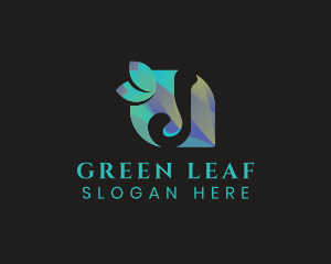 Herbal Leaf Letter J logo design