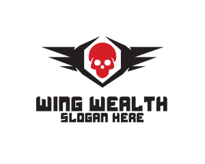 Skull Wings Pirate logo design