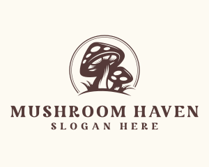 Mushroom Organic Fungi logo design