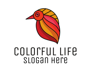 Colorful Bird Leaf logo design