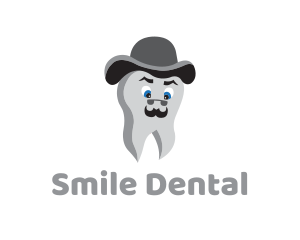 Hat Mustache Tooth logo design