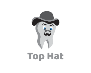 Hat Mustache Tooth logo design