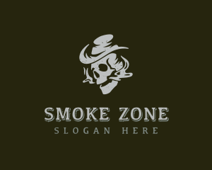 Smoking Cowboy Skull logo design