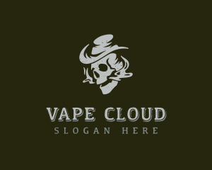 Smoking Cowboy Skull logo design