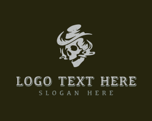 Indie - Smoking Cowboy Skull logo design