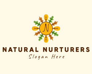 Natural Autumn Leaves  logo design