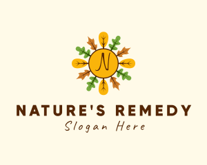 Natural Autumn Leaves  logo design