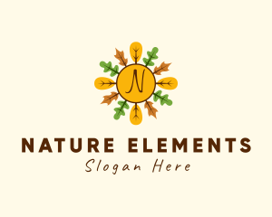 Natural Autumn Leaves  logo design