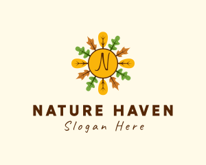 Natural Autumn Leaves  logo design