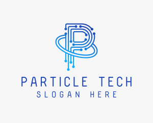 Gradient Tech Orbit Letter P logo design