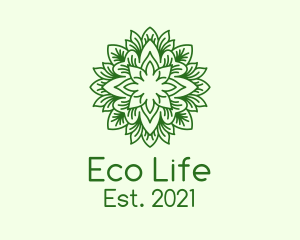 Botanical Eco Leaf logo design