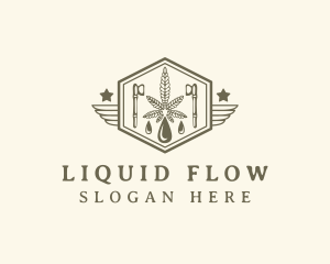 Hipster Weed Leaf Extract logo design