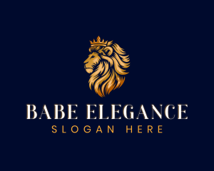 Elegant Lion Crown logo design