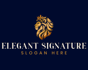 Elegant Lion Crown logo design