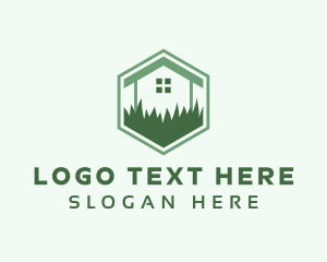 House Leaf Grass Lawn Logo