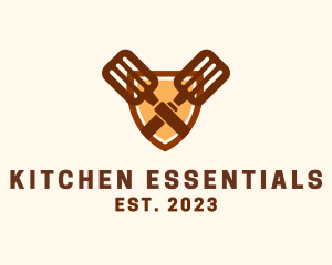 Kitchen Spatula Shield logo design