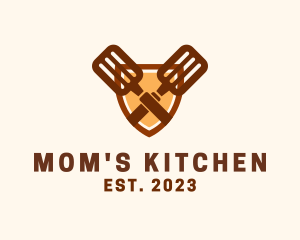 Kitchen Spatula Shield logo design