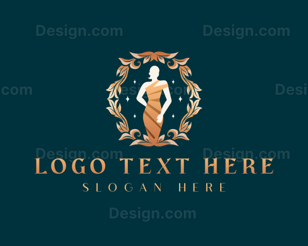 Luxury Woman Fashionista Dress Logo