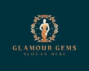 Luxury Woman Fashionista Dress logo design