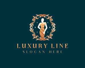 Luxury Woman Fashionista Dress logo design