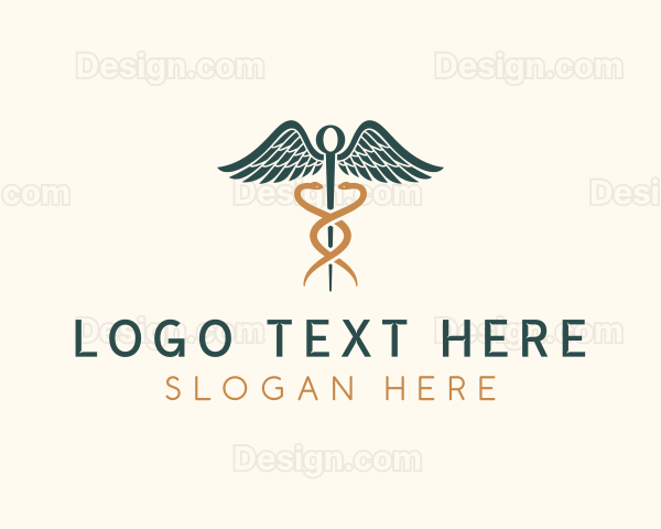 Healthcare Caduceus Staff Logo