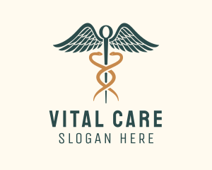 Healthcare Caduceus Staff Logo