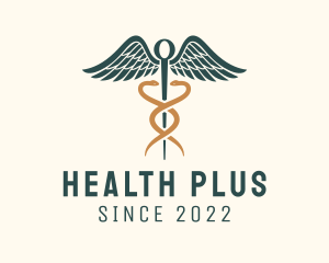 Healthcare Caduceus Staff logo design