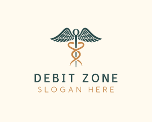 Healthcare Caduceus Staff logo design