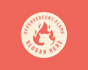 Flaming Bull BBQ logo design