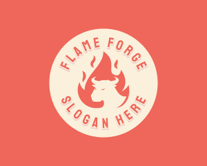 Flaming Bull BBQ logo design