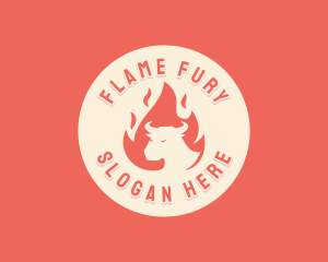 Flaming Bull BBQ logo design