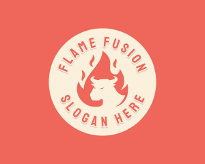 Flaming Bull BBQ logo design