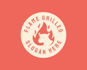 Flaming Bull BBQ logo design