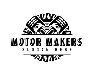 Motor Engine Piston logo