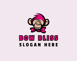 Fashion Bow Tie Monkey logo design